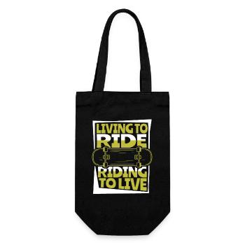 Living To Ride Riding To Live Skaterboy Skatepark - Gift Bag for Bottles - black - Front