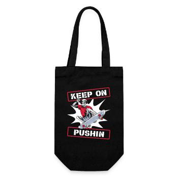 Keep On Pushin Skatepark Skatergirl Skaterboy - Geschenkbeutel für Flaschen - Schwarz - Vorne