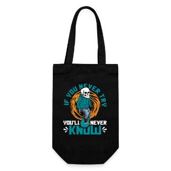 If You Never Try You'll Never Know Skatergirl - Gift Bag for Bottles - black - Front
