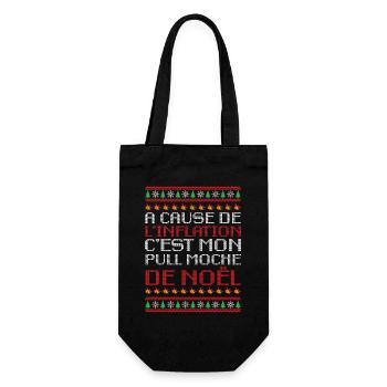 Pull Moche De Noël Humour Cadeau Famille Inflation - Sac à bouteille - noir - Devant