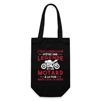 C'est compliqué d'être une Légende et un Motard - Sac à bouteille - noir - Devant