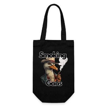 Smoking Gans, Humor, Spaß Fun, - Geschenkbeutel für Flaschen - Schwarz - Vorne