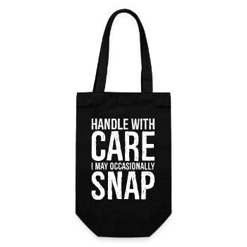 Handle with care funny shirt - Gift Bag for Bottles - black - Front