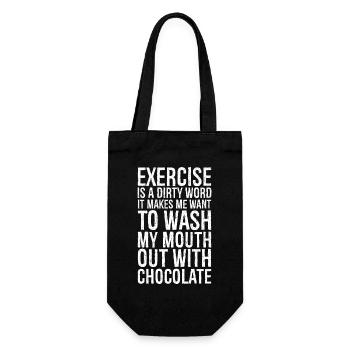 exercise is a dirty word funny shirt - Sac à bouteille - noir - Devant