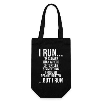 I run I'm slower than a herd of turtles funny - Gift Bag for Bottles - black - Front