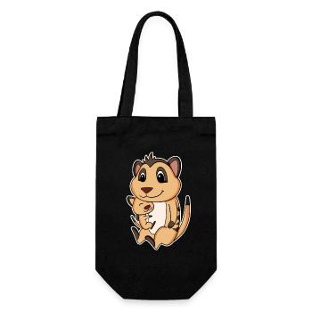 Meerkat Family - Meerkat with baby - Gift Bag for Bottles - black - Front