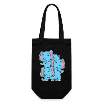 Cute Elephant - Elephant Motif - Gift Bag for Bottles - black - Front