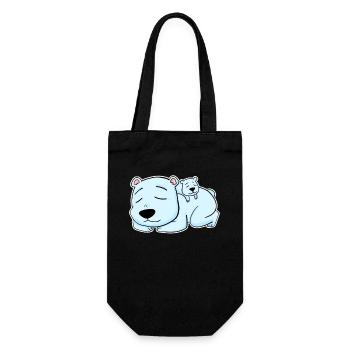 Famille d’ours - Ours avec bébé - Sac à bouteille - noir - Devant