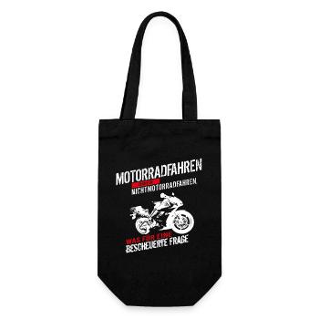 Motorradfahren oder Nichtmotorradfahren... - Geschenkbeutel für Flaschen - Schwarz - Vorne