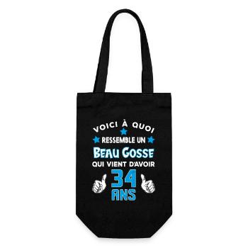 34 ans anniversaire homme cadeau drôle humour - Sac à bouteille - noir - Devant