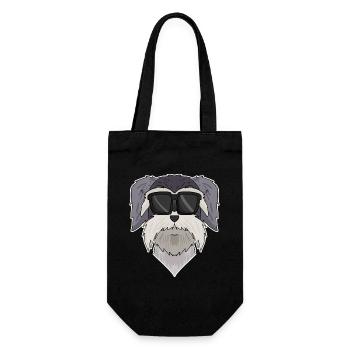 Schnauzer dog with glasses - cool dog - Gift Bag for Bottles - black - Front