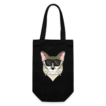 Singapura Cat with Glasses - Cool Cat - Gift Bag for Bottles - black - Front