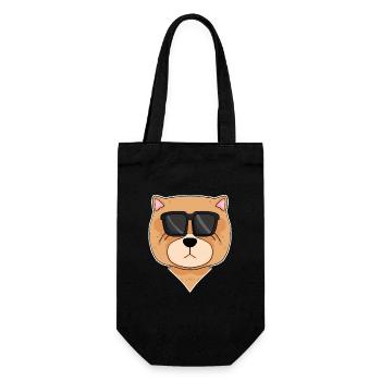 Chow Chow Dog with Glasses - Cool Dog - Gift Bag for Bottles - black - Front