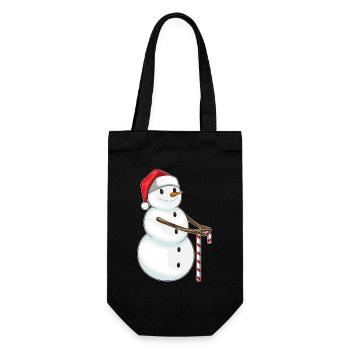 Bonhomme de neige Noël Candy Cane - Sac à bouteille - noir - Devant