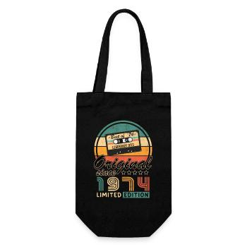 Original 1974 50th Anniversary Vintage Geschenk - Geschenkbeutel für Flaschen - Schwarz - Vorne