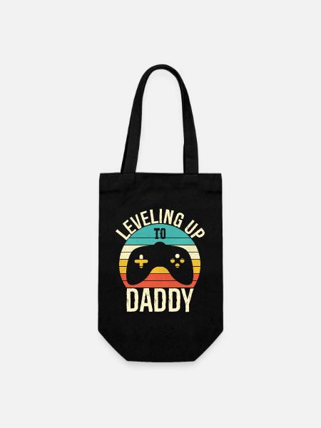 Leveling up to daddy - Sac à bouteille - noir