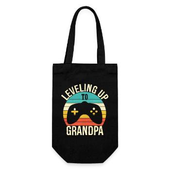 Aufstieg zum Opa - Geschenkbeutel für Flaschen - Schwarz - Vorne