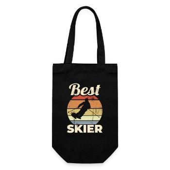 Best Skier - Gift Bag for Bottles - black - Front