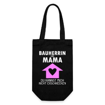Bauherrin Mama Geschenk - Geschenkbeutel für Flaschen - Schwarz - Vorne