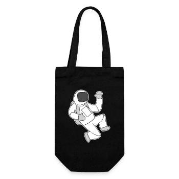 Astronaut Motif - Gift Bag for Bottles - black - Front