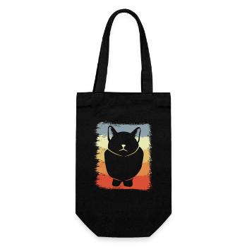 Chat Dessin Vintage Look - Sac à bouteille - noir - Devant