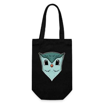 Owl, Animal Head, Animal Head - Gift Bag for Bottles - black - Front