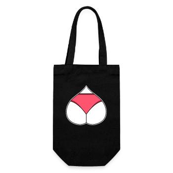 Arsch Herz Liebe - Geschenkbeutel für Flaschen - Schwarz - Vorne