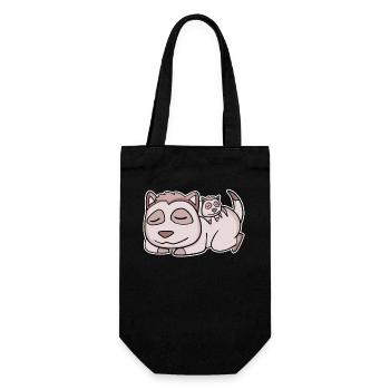 Meerkat Family - Meerkat with baby - Gift Bag for Bottles - black - Front