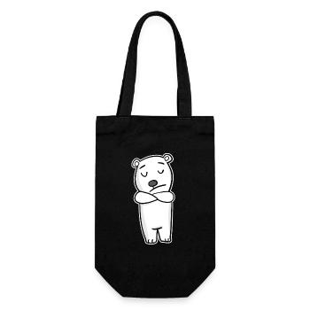 Polar bear is annoyed - Gift Bag for Bottles - black - Front