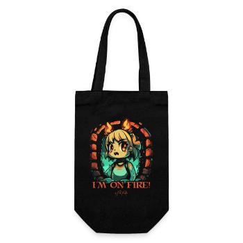 Je suis en feu ! Fille d’anime dans un donjon - Sac à bouteille - noir - Devant
