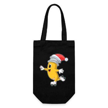 Bleistift Weihnachten Rollschuhe - Geschenkbeutel für Flaschen - Schwarz - Vorne