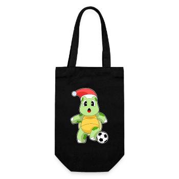 Turtle Christmas Soccer - Gift Bag for Bottles - black - Front