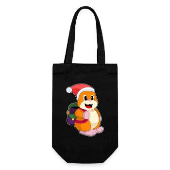 Hamster Christmas Student - Gift Bag for Bottles - black - Front