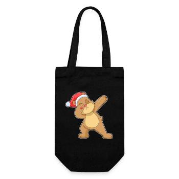 Bear Christmas Hip Hop Dance - Gift Bag for Bottles - black - Front