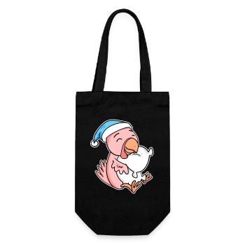 poulet avec oreiller et bonnet somnolent - Sac à bouteille - noir - Devant