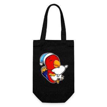 Parrot with pillow and sleepy cap - Gift Bag for Bottles - black - Front