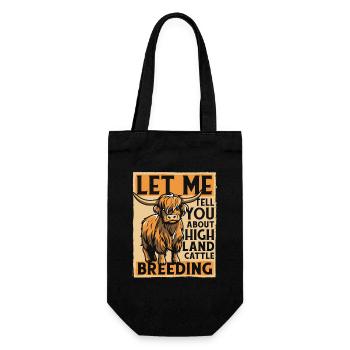 Let Me Tell You About Breeding Highland Cow - Gift Bag for Bottles - black - Front