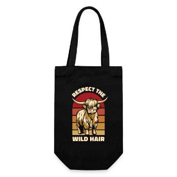 Respect The Wild Hair Highland Cow Breeder - Gift Bag for Bottles - black - Front