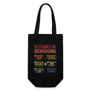 6 Stages of Debugging Softwareingenieur Coder - Geschenkbeutel für Flaschen - Schwarz - Vorne