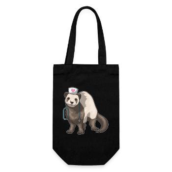Ferret Nurse Stethoscope - Gift Bag for Bottles - black - Front