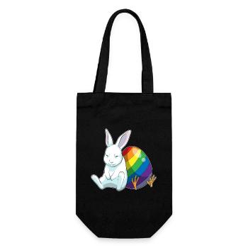Bunny Arc-en-ciel de Pâques - Sac à bouteille - noir - Devant