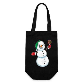 Snowman Christmas Lollipops - Gift Bag for Bottles - black - Front