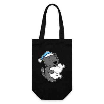 with pillow and sleepy cap - Gift Bag for Bottles - black - Front