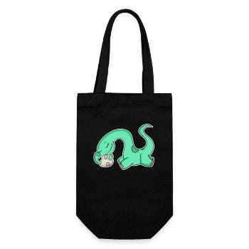 Dino avec Bébé Dino - Dinosaure - Sac à bouteille - noir - Devant