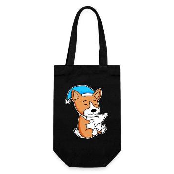 Welsh Corgi Pembroke Sleeping Fatigue Dog Dogs - Gift Bag for Bottles - black - Front