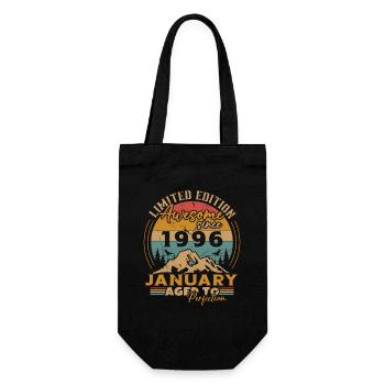 Geburtstagsgeschenke, geboren im Januar 1996 - Geschenkbeutel für Flaschen - Schwarz - Vorne