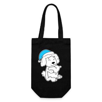 Poodle Sleeping Tiredness Dog - Gift Bag for Bottles - black - Front