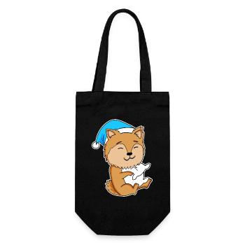Pomeranian Sleeping Tiredness Dog - Gift Bag for Bottles - black - Front