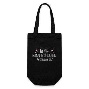 Bin Da Kann Los Gehen Personalisierbar Name Namen - Geschenkbeutel für Flaschen - Schwarz - Vorne