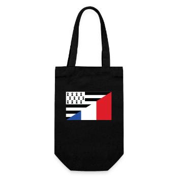 Bretagne Drapeau Cadeau Breton France - Sac à bouteille - noir - Devant